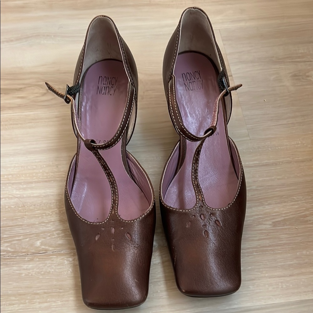 Elegant Brown Leather Heels- Nancy Nancy, by Nancy Geist